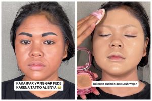 Nggak pede karena tatto alis, transformasi makeup cewek dirias semi-bold ini bikin lupa wajah asli