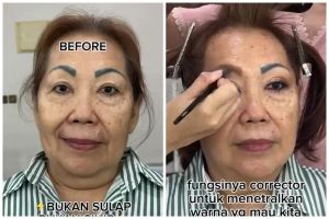 Flek hitam auto tersamarkan, transformasi ibu-ibu dirias pink fresh ini hasilnya bikin melongo