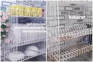 Tanpa digosok pasta gigi, ini trik mudah menghilangkan karat di rak piring