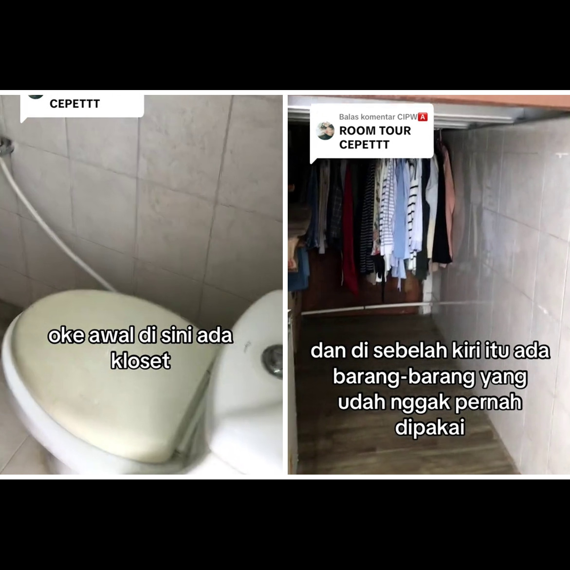 Wanita ini bagikan kondisi kamarnya yang ada di dalam toilet, konsepnya bikin nggak abis pikir