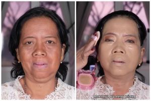Emak-emak ini tampil bak Barbie usai dirias glam makeup, transformasi before afternya bikin melongo