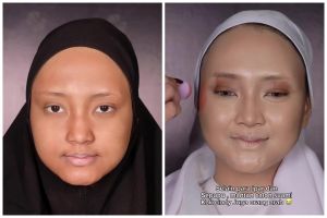 Request Arabian style, transformasi cewek berwajah bulat dirias bold ini tampak mewah bak beda orang