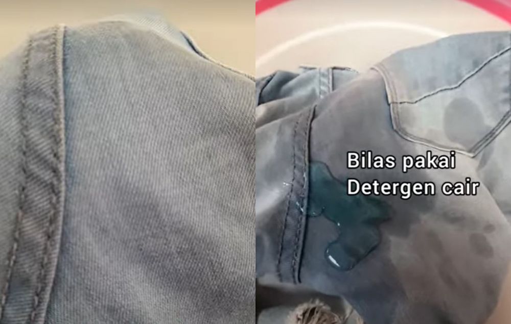 Noda kuning di celana jeans tak perlu disikat kuat, bersihkan saja pakai 2 bahan dapur