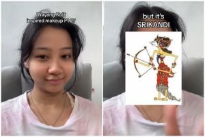 Skill meriasnya juara, transformasi wanita makeup ala tokoh wayang Srikandi ini hasilnya bikin takjub