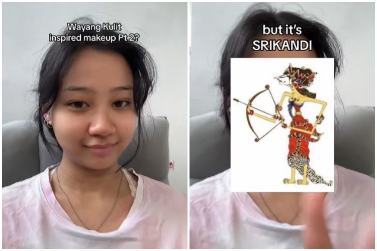 Skill meriasnya juara, transformasi wanita makeup ala tokoh wayang Srikandi ini hasilnya bikin takjub
