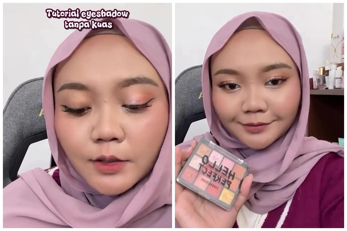 Trik pakai eyeshadow tanpa brush agar hasilnya auto rapi dan nggak bikin blok, cuma pakai 1 alat ini