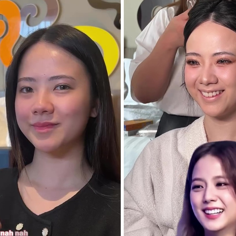 Transformasi makeup cewek almond eye dirias soft glam ini endingnya disebut mirip Jisoo Blackpink