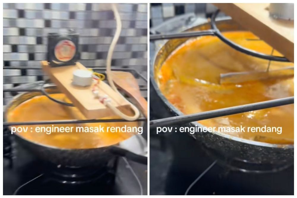 Masak rendang anticapek, inovasi bapak-bapak bikin alat pengaduk otomatis ini buat hidup lebih mudah