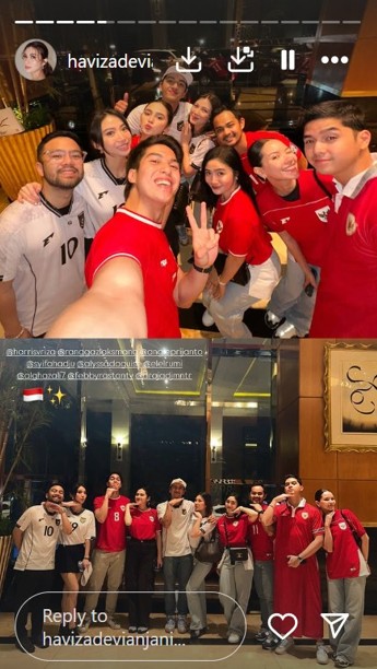 Potret 10 seleb nonton Timnas Indonesia vs China di GBK, Jennifer Coppen bareng keluarga Justin Hubner