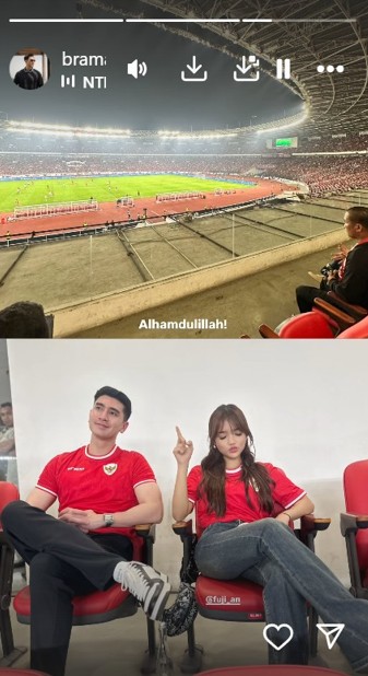 Potret 10 seleb nonton Timnas Indonesia vs China di GBK, Jennifer Coppen bareng keluarga Justin Hubner