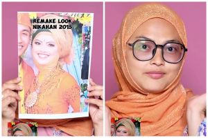 Cewek ini remake riasan ala 2015 dengan sentuhan modern look, transformasi makeup-nya bikin takjub
