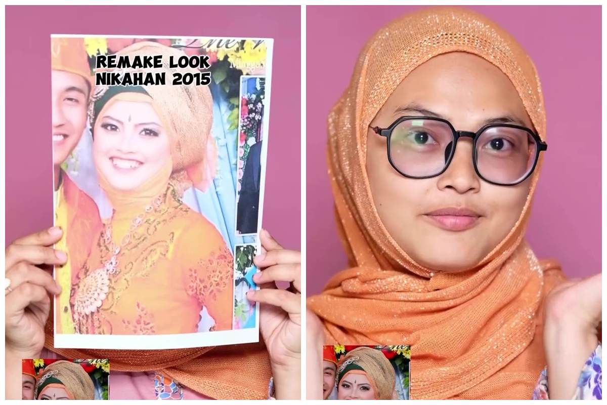 Cewek ini remake riasan ala 2015 dengan sentuhan modern look, transformasi makeup-nya bikin takjub
