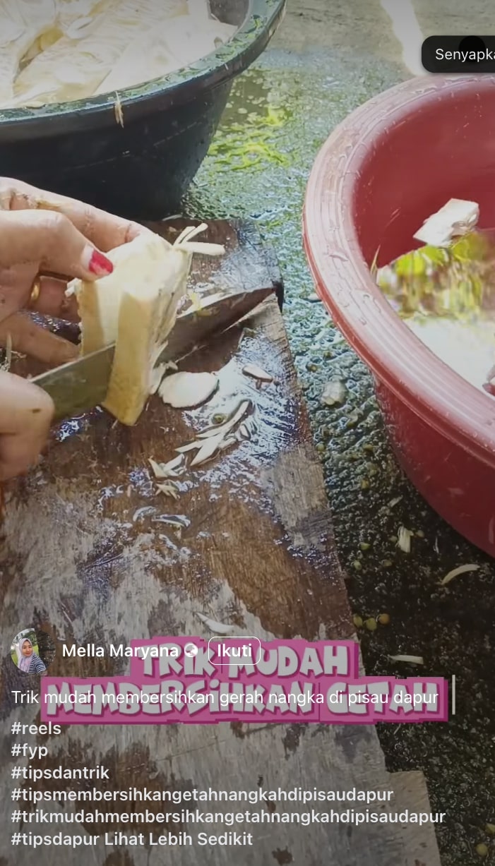 Cara termudah bersihkan getah nangka di pisau, modal tisu dan teknik ini semua beres