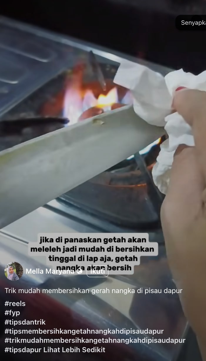 Cara termudah bersihkan getah nangka di pisau, modal tisu dan teknik ini semua beres