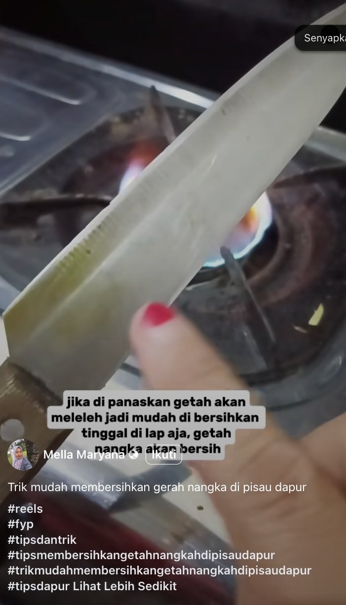 Cara termudah bersihkan getah nangka di pisau, modal tisu dan teknik ini semua beres