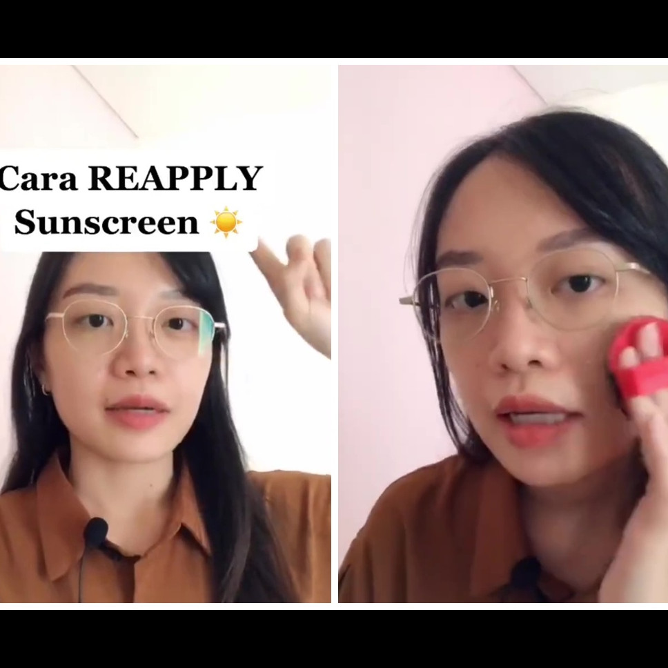 Tak harus pakai produk spray, ini cara reapply sunscreen saat makeup agar riasan nggak rusak