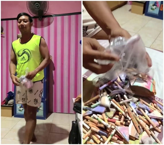 Bukan soal nominal, viral suami belikan istri emas dari tabungan uang pecahan di kresek, bikin salut