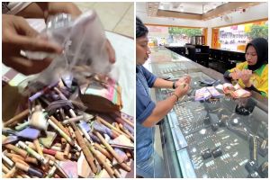 Bukan soal nominal, viral suami belikan istri emas dari tabungan uang pecahan di kresek, bikin salut