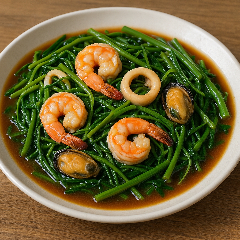 7 Resep tumis kangkung ala resto seafood rumahan, praktis, lezat, dan bikin nagih