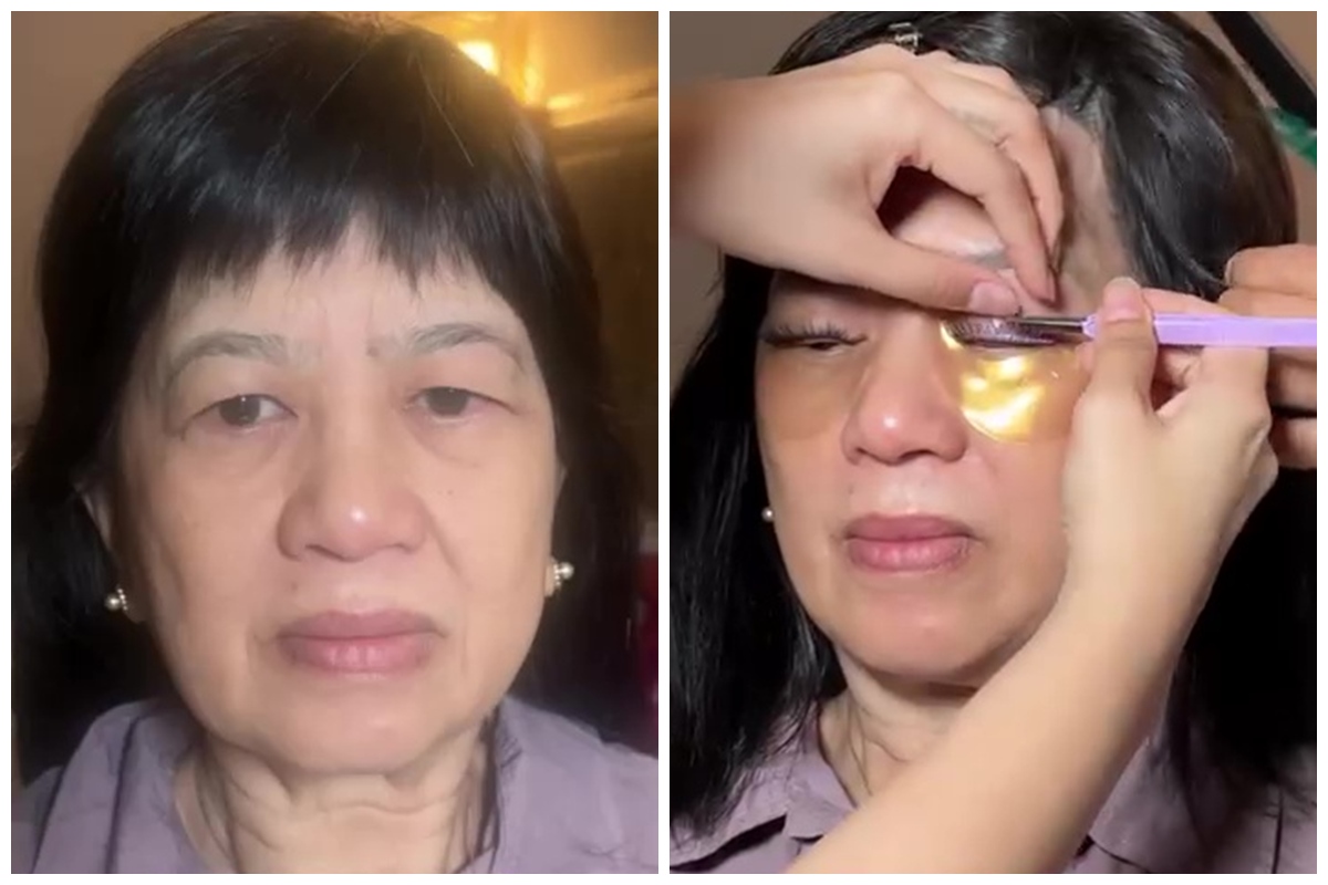 Transformasi ibu-ibu mata sayu pakai 3 lapis bulu mata ini bikin pangling, skill MUA-nya banjir pujian