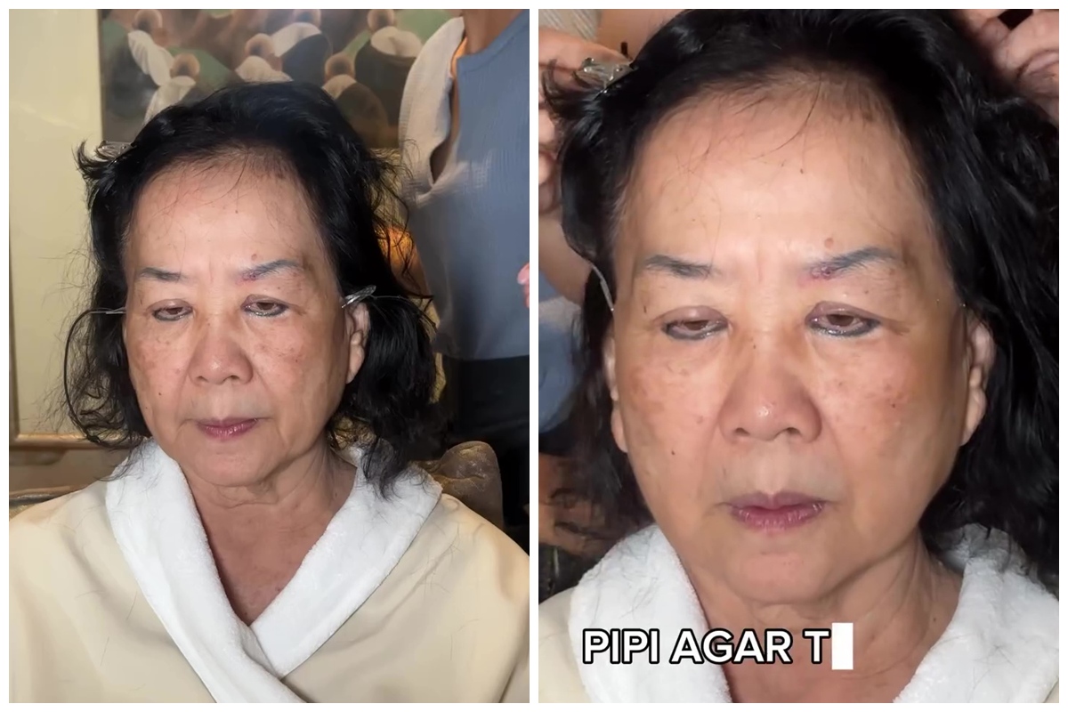 Tampak lebih muda 20 tahun, transformasi nenek-nenek dirias glamor ini jadi fresh tanpa smile line