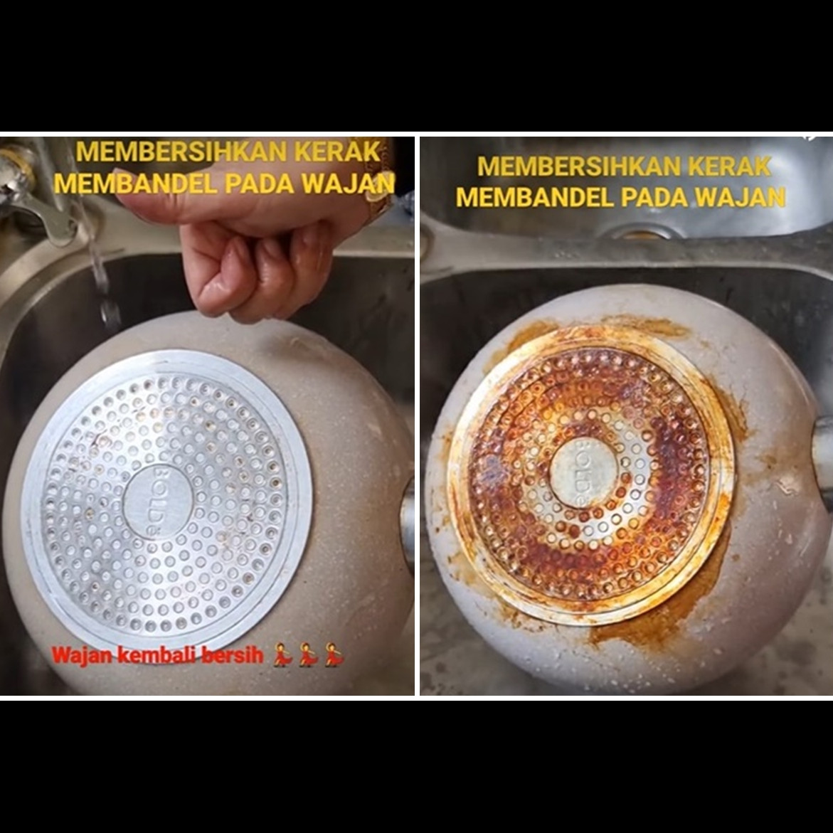 Trik simpel bersihkan dan hilangkan kerak gosong di pantat wajan tanpa digosok pasta gigi