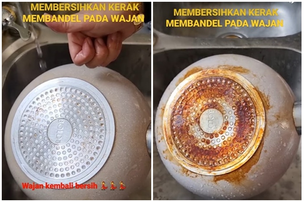 Trik simpel bersihkan dan hilangkan kerak gosong di pantat wajan tanpa digosok pasta gigi