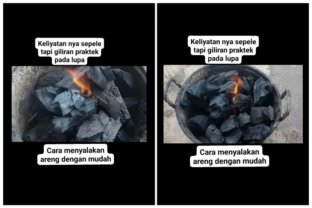 Arang susah nyala? Coba cara pakai tisu dan jelantah ini, dijamin nggak bikin kesel