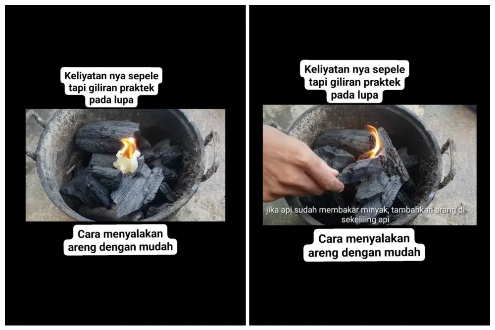 Arang susah nyala? Coba cara pakai tisu dan jelantah ini, dijamin nggak bikin kesel