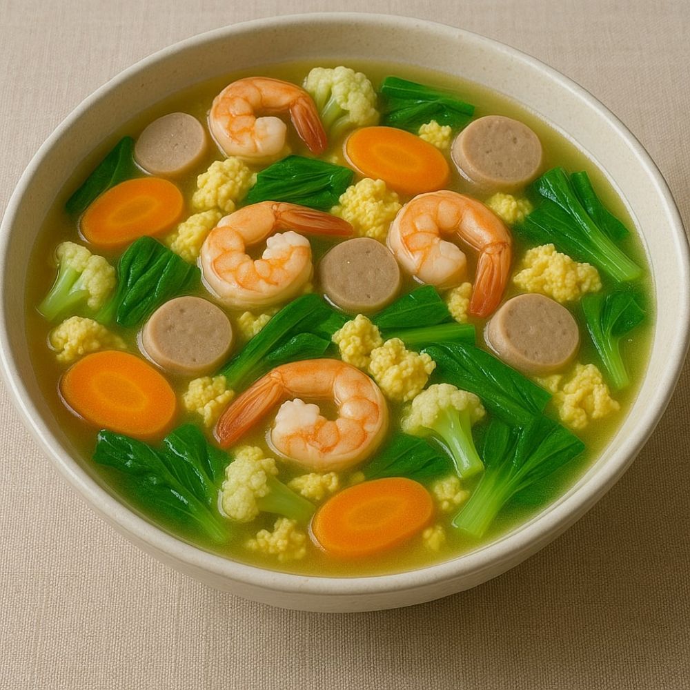 7 Resep capcay kuah dengan bakso dan udang, cita rasa yang bikin makan nggak ngebosenin