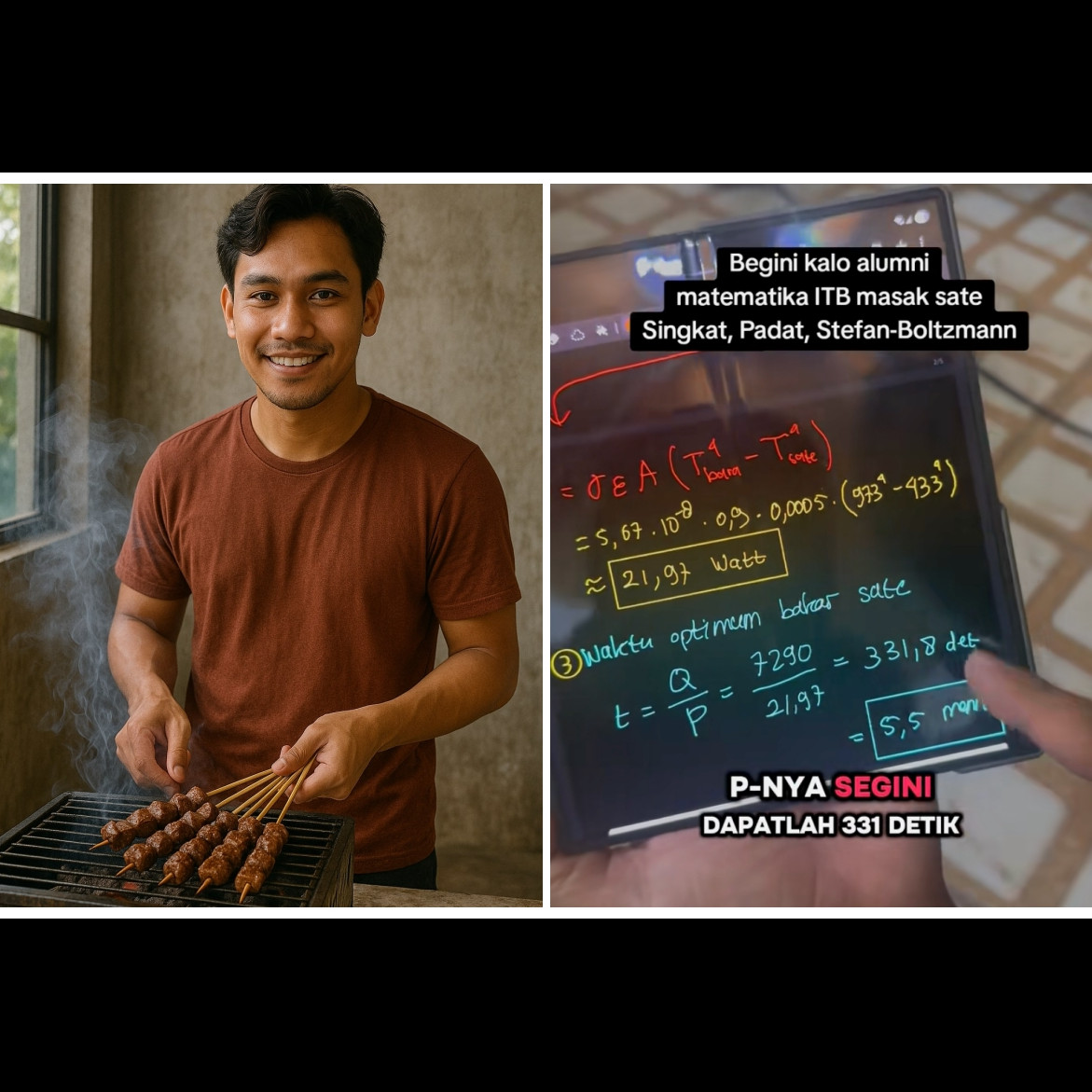 Gokil! Sate matang sempurna berkat rumus fisika ala alumni ITB ini, tapi bikin orang lain puyeng