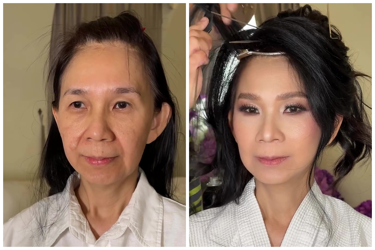 Tak cuma facelift, MUA ini ubah bentuk bibir ibu pengantin dengan makeup agar tampak lebih muda