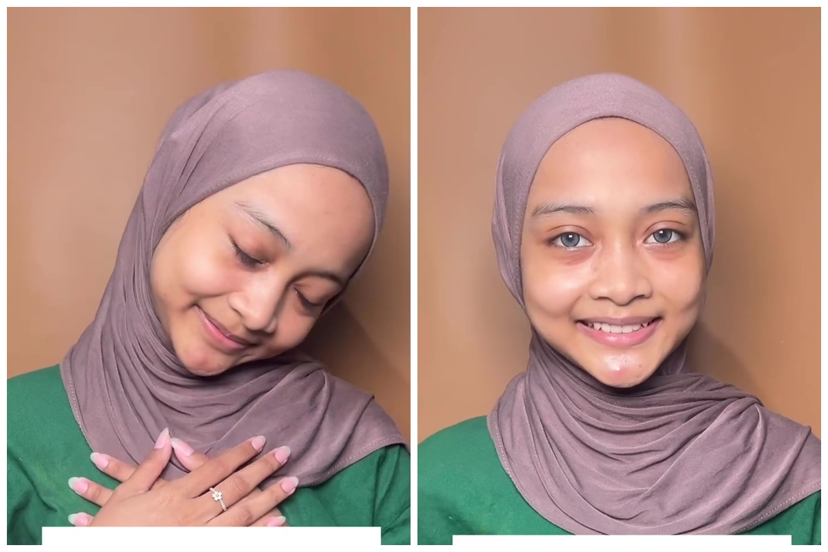 Request tanpa bulu mata palsu, transformasi cewek dirias soft natural ini hasilnya tetap bikin takjub