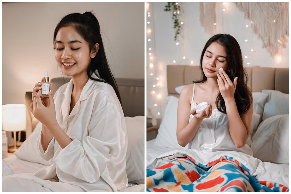 10 Tips ampuh skincare malam hari agar bangun tidur kulit terasa lebih lembap dan cerah