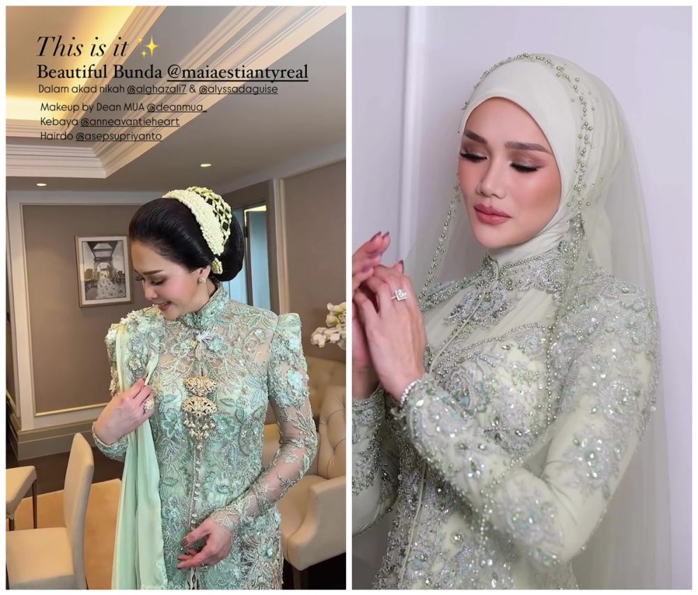 Sama-sama pakai smokey eyes, 7 beda gaya makeup Maia Estianty & Mulan Jameela di pernikahan Al Ghazali