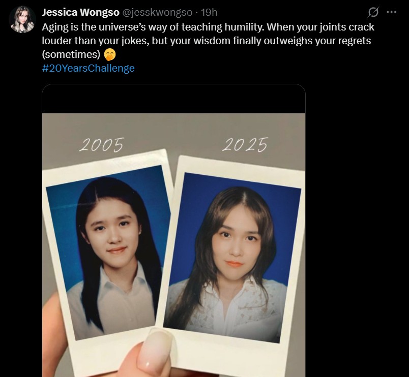 Ikut tren 20 years challenge, penampilan dulu dan kini Jessica Wongso bikin heran karena tak berubah