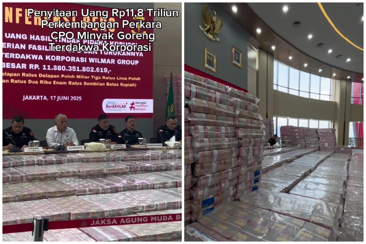 Terbesar sepanjang sejarah, ini 7 potret tumpukan uang Rp11,8 T yang disita Kejagung dari Wilmar Group