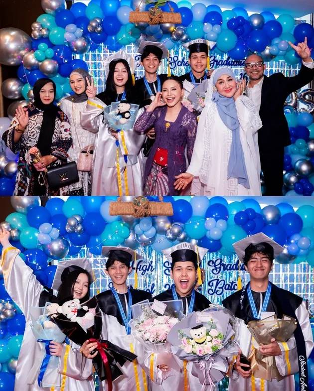 7 Momen wisuda SMA Rizky Langit anak Rossa dan Yoyo Padi, rayakan dengan selfie bareng