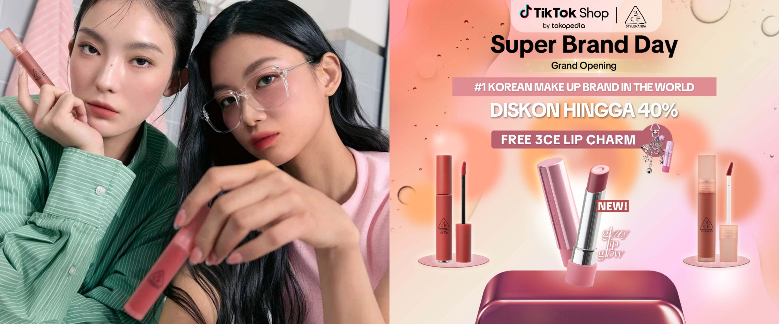 3CE guncang TikTok dengan Super Grand Opening, tebar diskon make-up viral sampai 50%