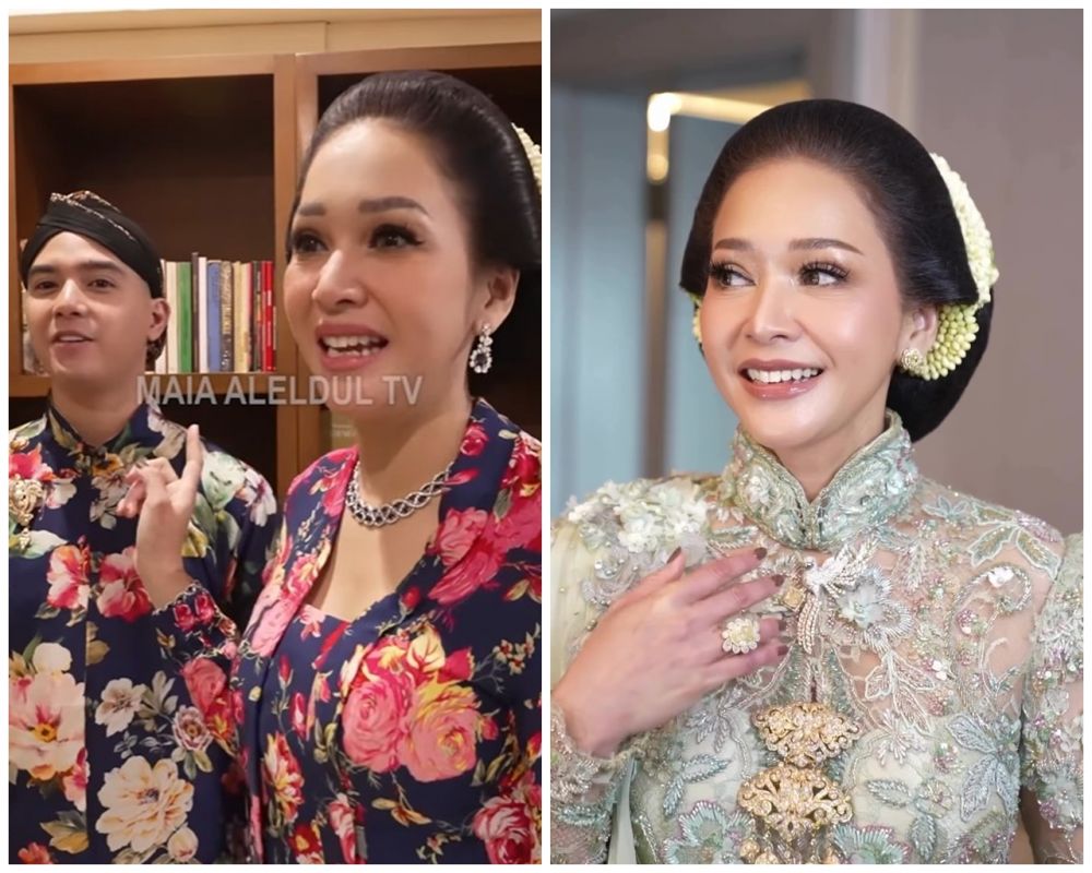 Elegan dengan berlian miliaran rupiah, Maia Estianty cuma pakai lipstik Rp20 ribuan di akad Al Ghazali