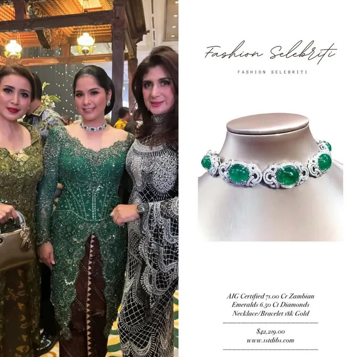 Pesona Annisa Pohan di nikahan Al Ghazali, anggun berkebaya hijau dengan kalung berlian Rp688 juta