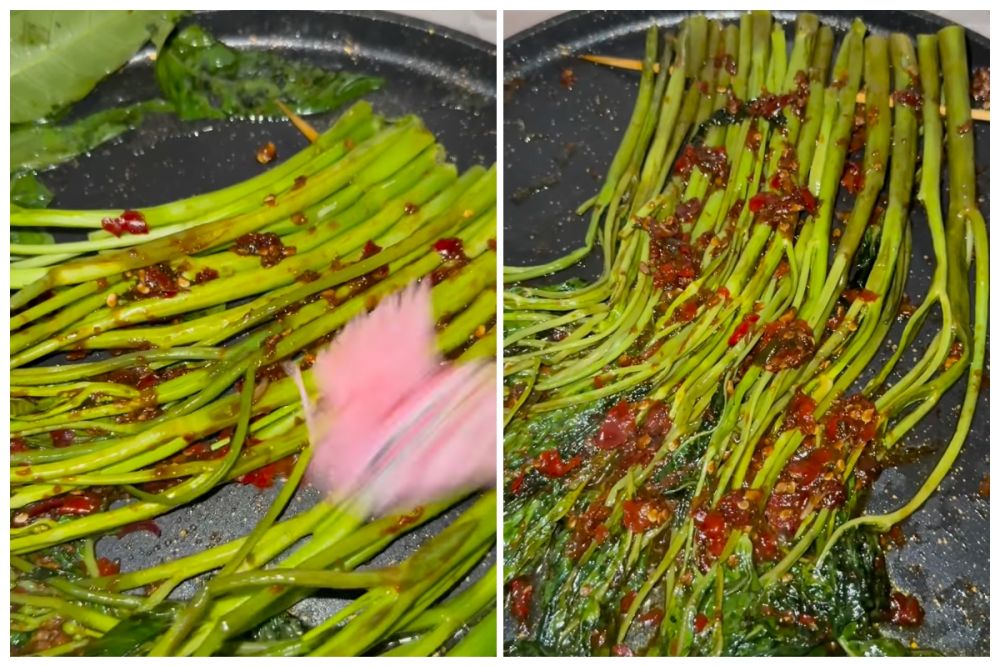 Resep sate kangkung, cara baru makan sayur yang murah dan bikinnya simpel banget