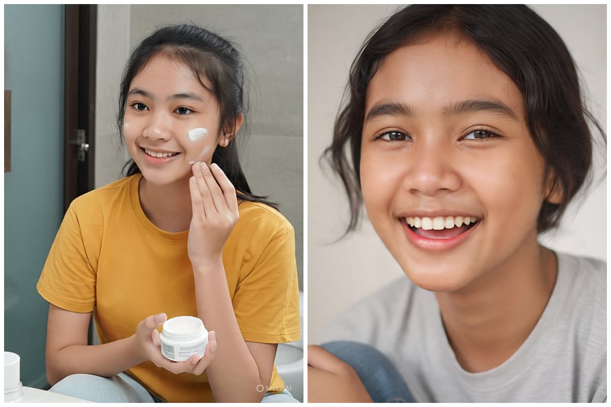 Skincare remaja antiribet, modal tipis, langkah simpel, dan hasil glowing