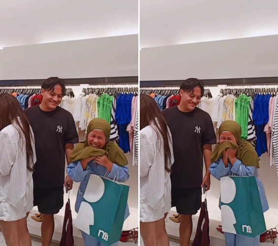 Momen emak-emak bertemu Rizky Febian di mal, aksi saltingnya kocak bikin ngakak