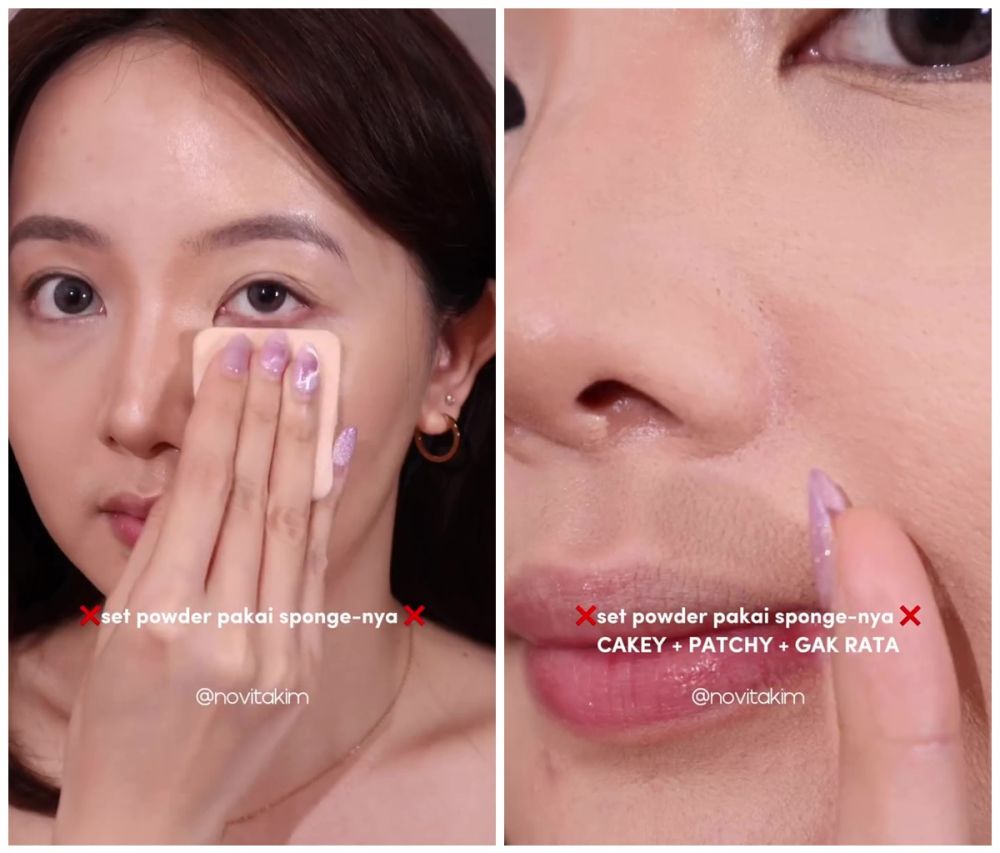 Asal pakai bedak padat bisa bikin cakey dan produk menumpuk, ini trik mengatasinya pakai 1 alat makeup