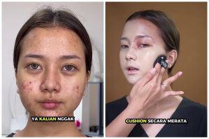 Punya jerawat akif meradang, transformasi makeup cewek dirias glam ini hasilnya mulus tak bertekstur