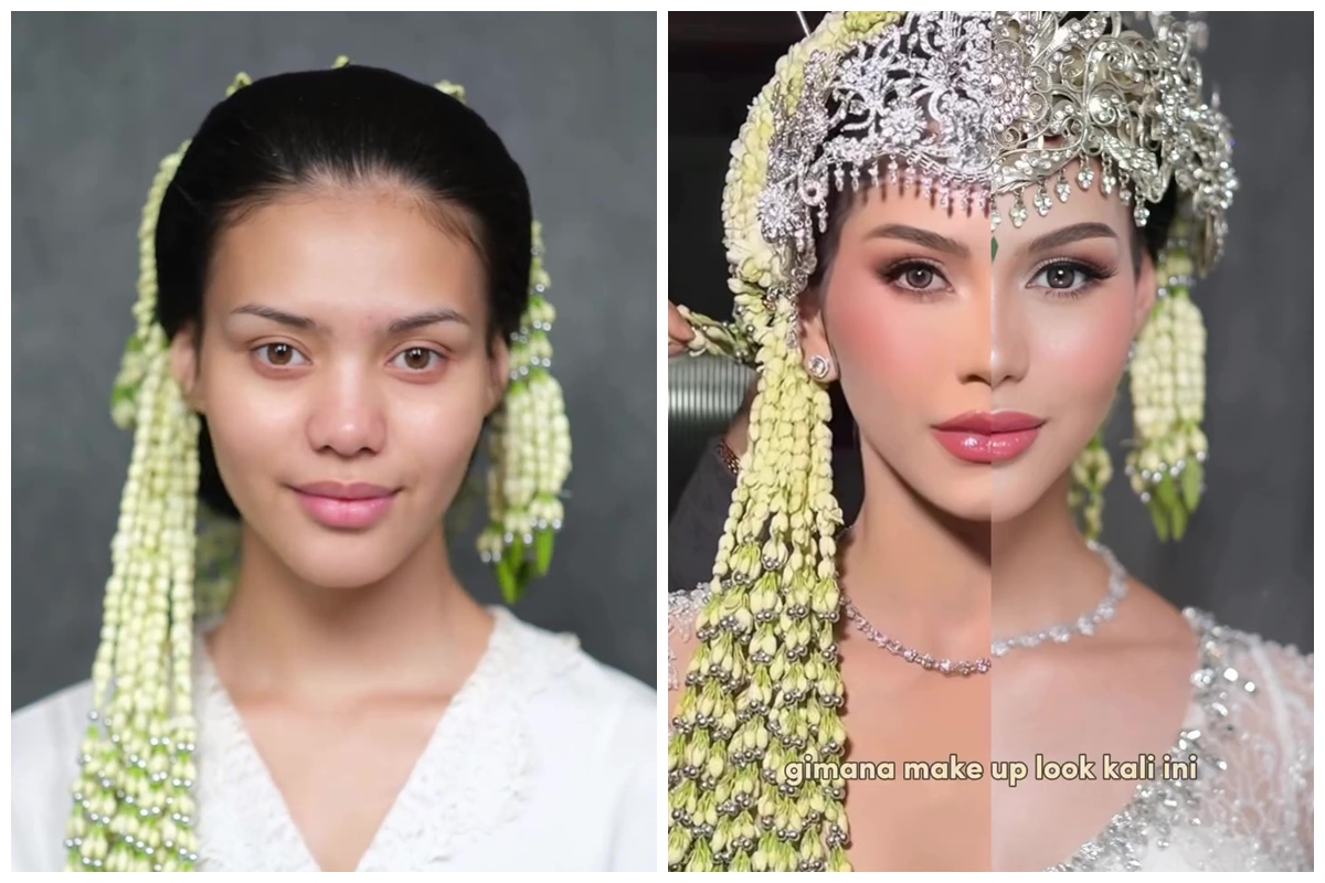 MUA ini recreate makeup akad Alyssa Daguise pada cewek berhidung lebar, transformasinya mirip pol