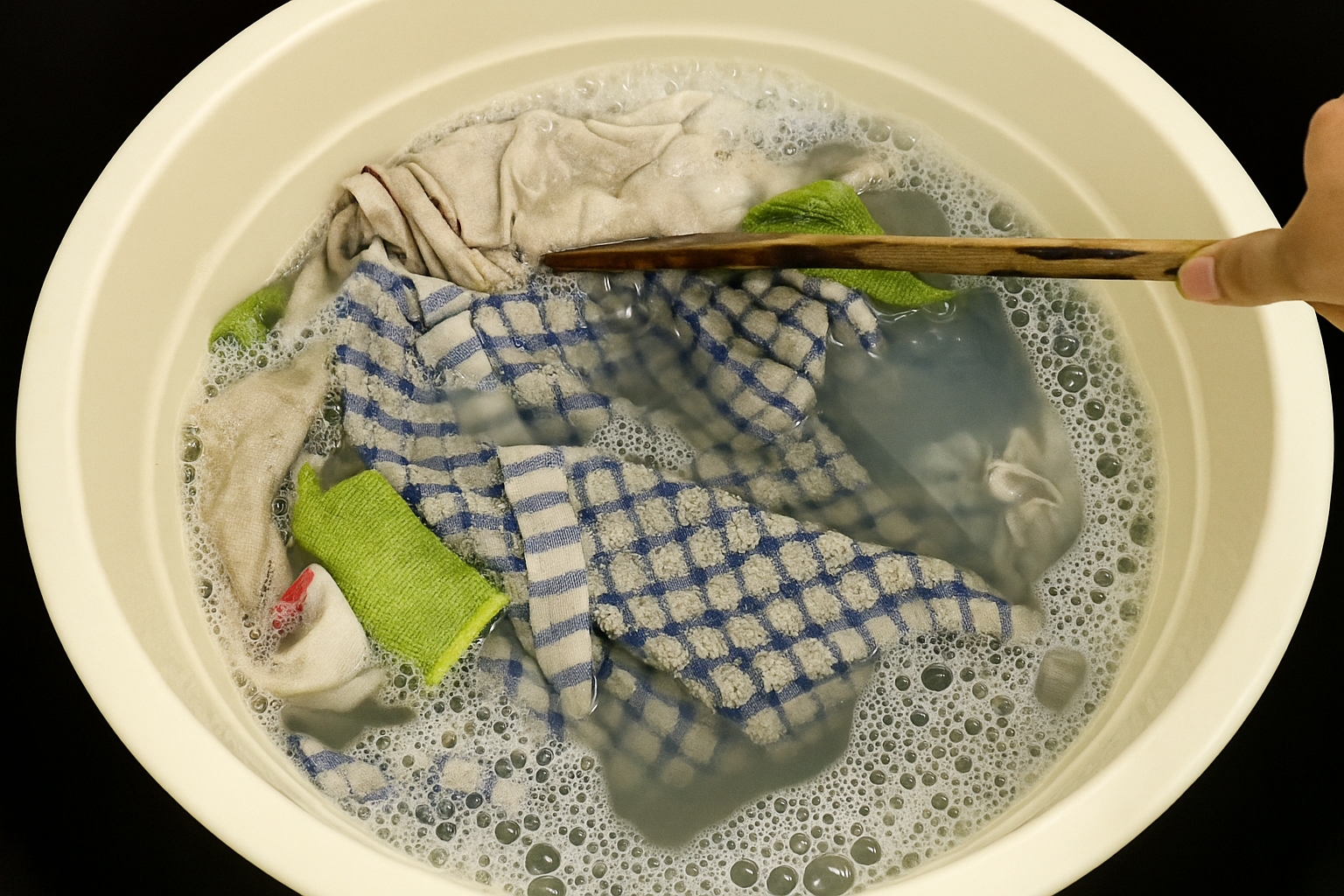 Nggak perlu nyikat, ini cara cuci lap dapur pakai cuka dan baking soda