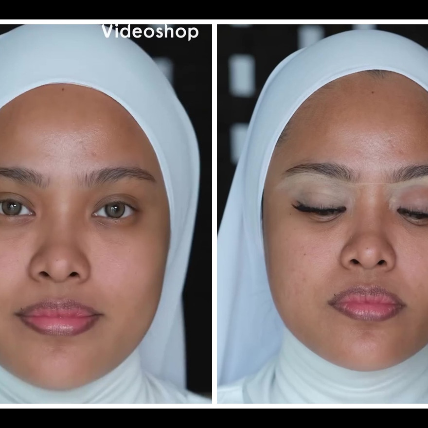 Transformasi cewek tan skin pakai glamor makeup ini tampak mewah meski complexion nggak tone-up