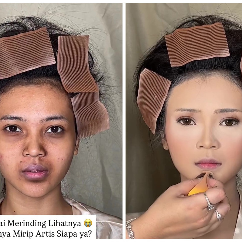 Perubahannya bikin melongo, transformasi cewek sawo matang dirias ini hasilnya mirip Maia Estianty